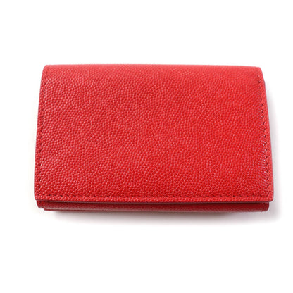 BURBERRY Tri-fold wallet leather Red