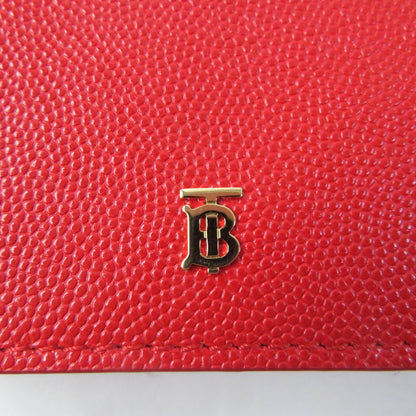 BURBERRY Tri-fold wallet leather Red