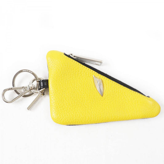 FENDI Coin case leather yellow Bugseye