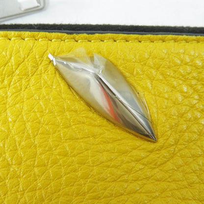 FENDI Coin case leather yellow Bugseye