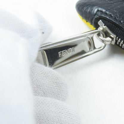FENDI Coin case leather yellow Bugseye