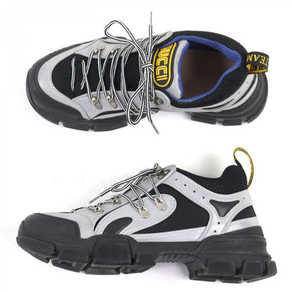 GUCCI sneakers Calf leather Gray type Flashtrek Flashtrek 7