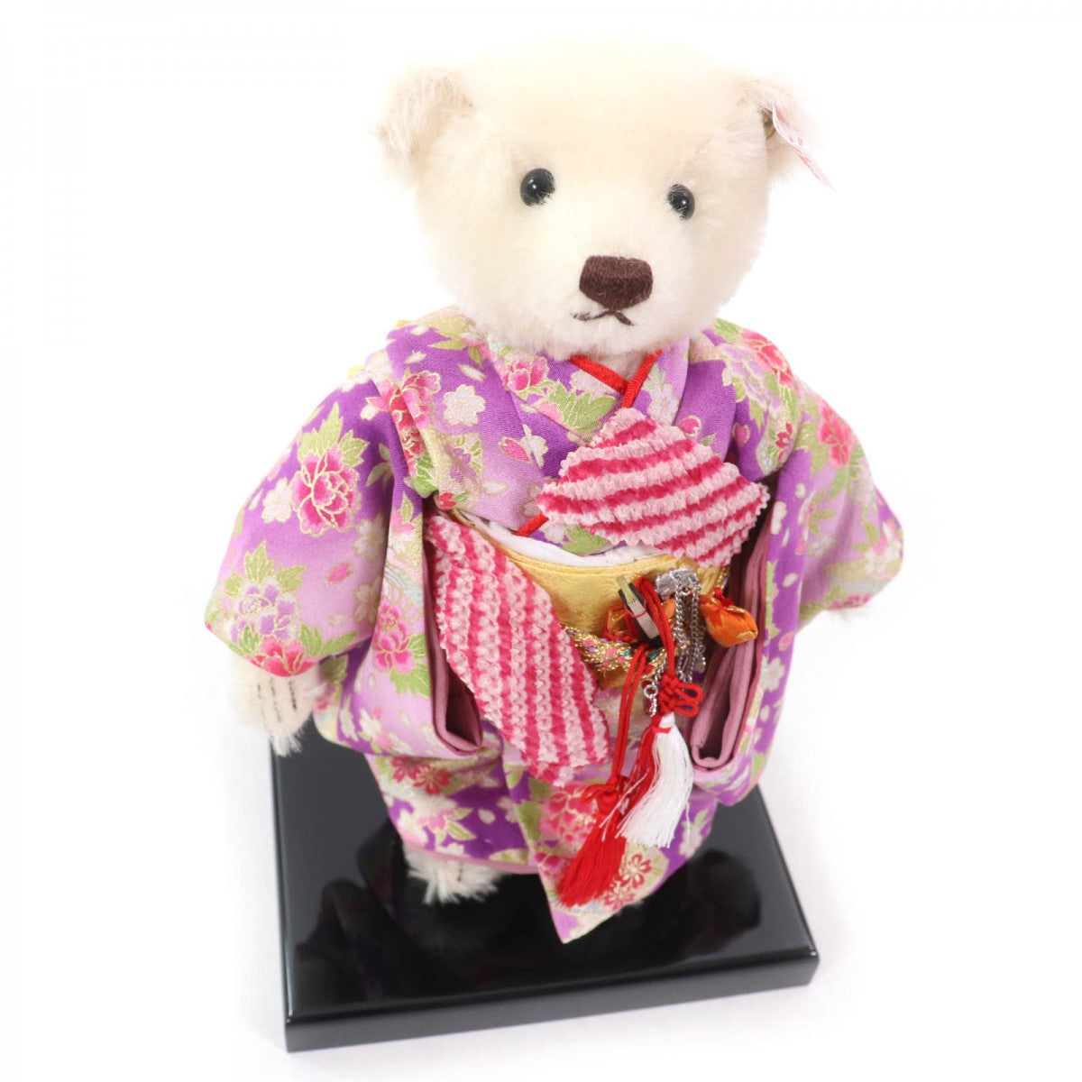 Steiff Plush Doll 677380 ー off white Checkered Peony