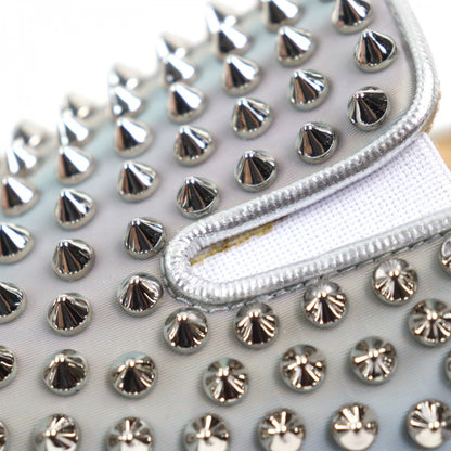 Christian Louboutin Slip-on leather Aurora Silver Studs Roller boat 40