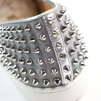 Christian Louboutin Slip-on leather Aurora Silver Studs Roller boat 40