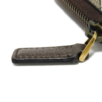 GUCCI Coin case 429232 GG Supreme canvas (polyurethane processing) x Calfskin leather beige GG Supreme compact zip around wallet