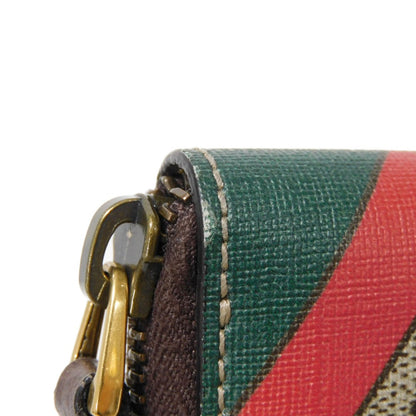 GUCCI Coin case 429232 GG Supreme canvas (polyurethane processing) x Calfskin leather beige GG Supreme compact zip around wallet