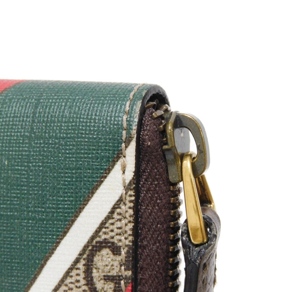 GUCCI Coin case 429232 GG Supreme canvas (polyurethane processing) x Calfskin leather beige GG Supreme compact zip around wallet