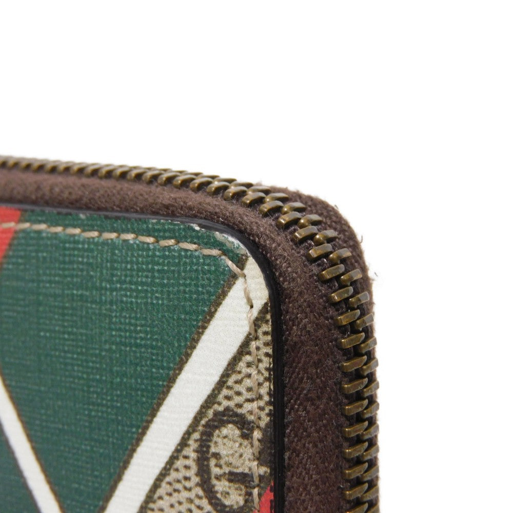 GUCCI Coin case 429232 GG Supreme canvas (polyurethane processing) x Calfskin leather beige GG Supreme compact zip around wallet