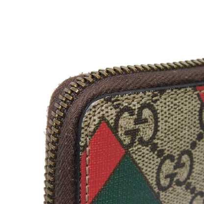 GUCCI Coin case 429232 GG Supreme canvas (polyurethane processing) x Calfskin leather beige GG Supreme compact zip around wallet