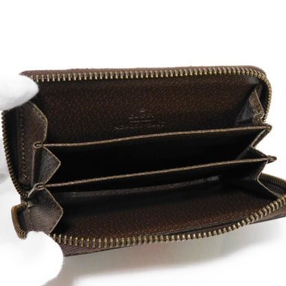 GUCCI Coin case 429232 GG Supreme canvas (polyurethane processing) x Calfskin leather beige GG Supreme compact zip around wallet