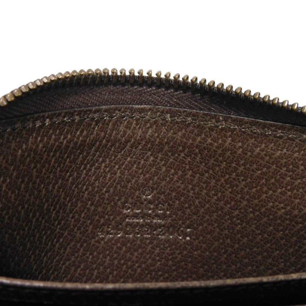 GUCCI Coin case 429232 GG Supreme canvas (polyurethane processing) x Calfskin leather beige GG Supreme compact zip around wallet