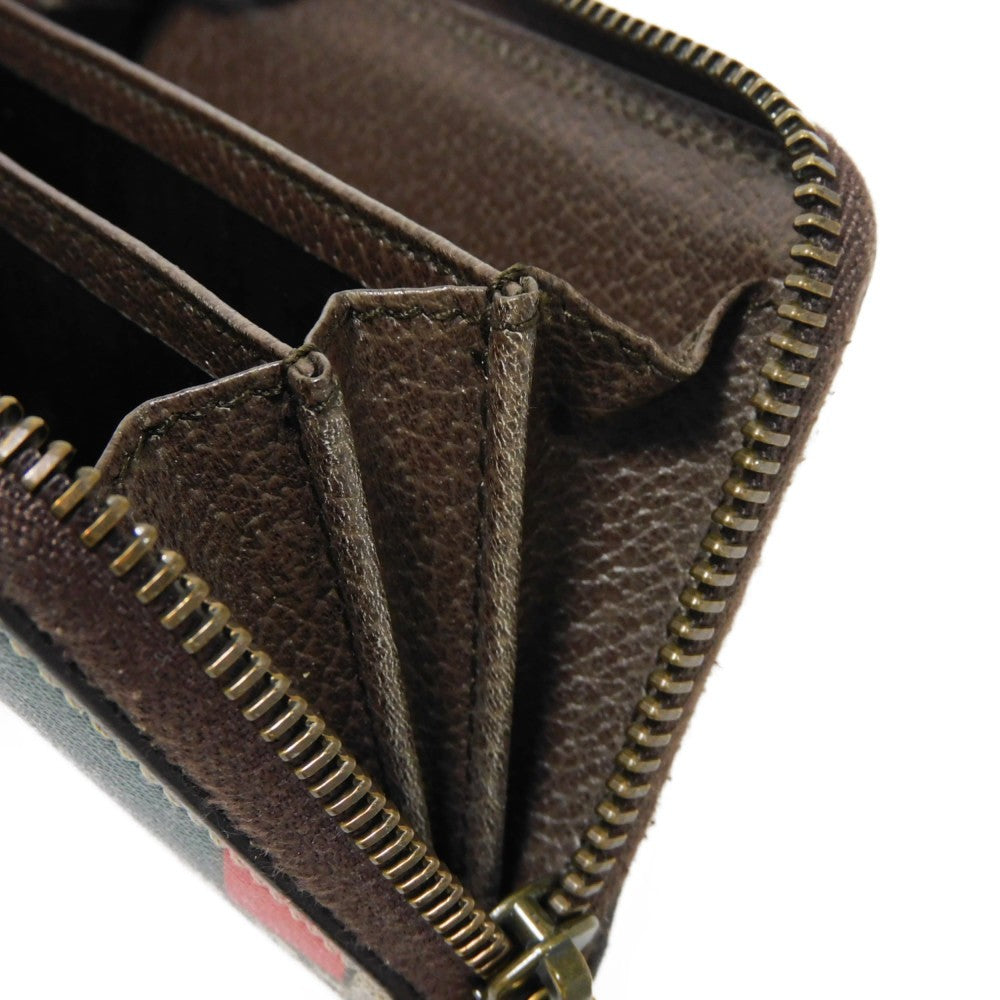 GUCCI Coin case 429232 GG Supreme canvas (polyurethane processing) x Calfskin leather beige GG Supreme compact zip around wallet