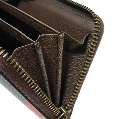 GUCCI Coin case 429232 GG Supreme canvas (polyurethane processing) x Calfskin leather beige GG Supreme compact zip around wallet