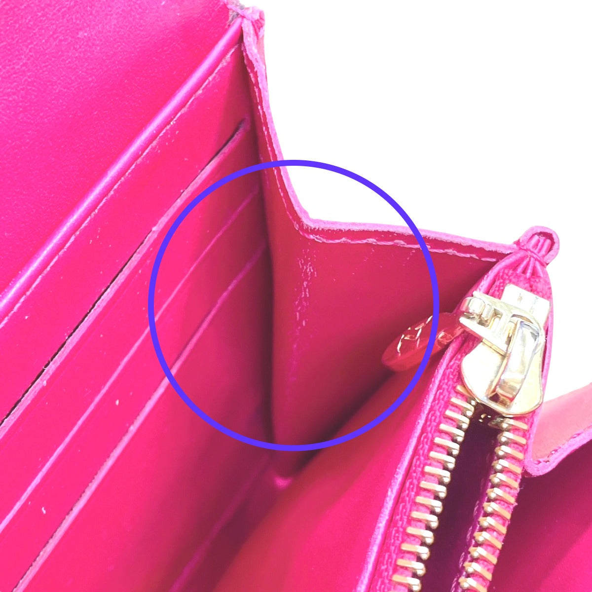 LOUIS VUITTON Long Wallet Purse M90022 enamel Rose Andian Pink Monogram Vernis Portefeuille Sara