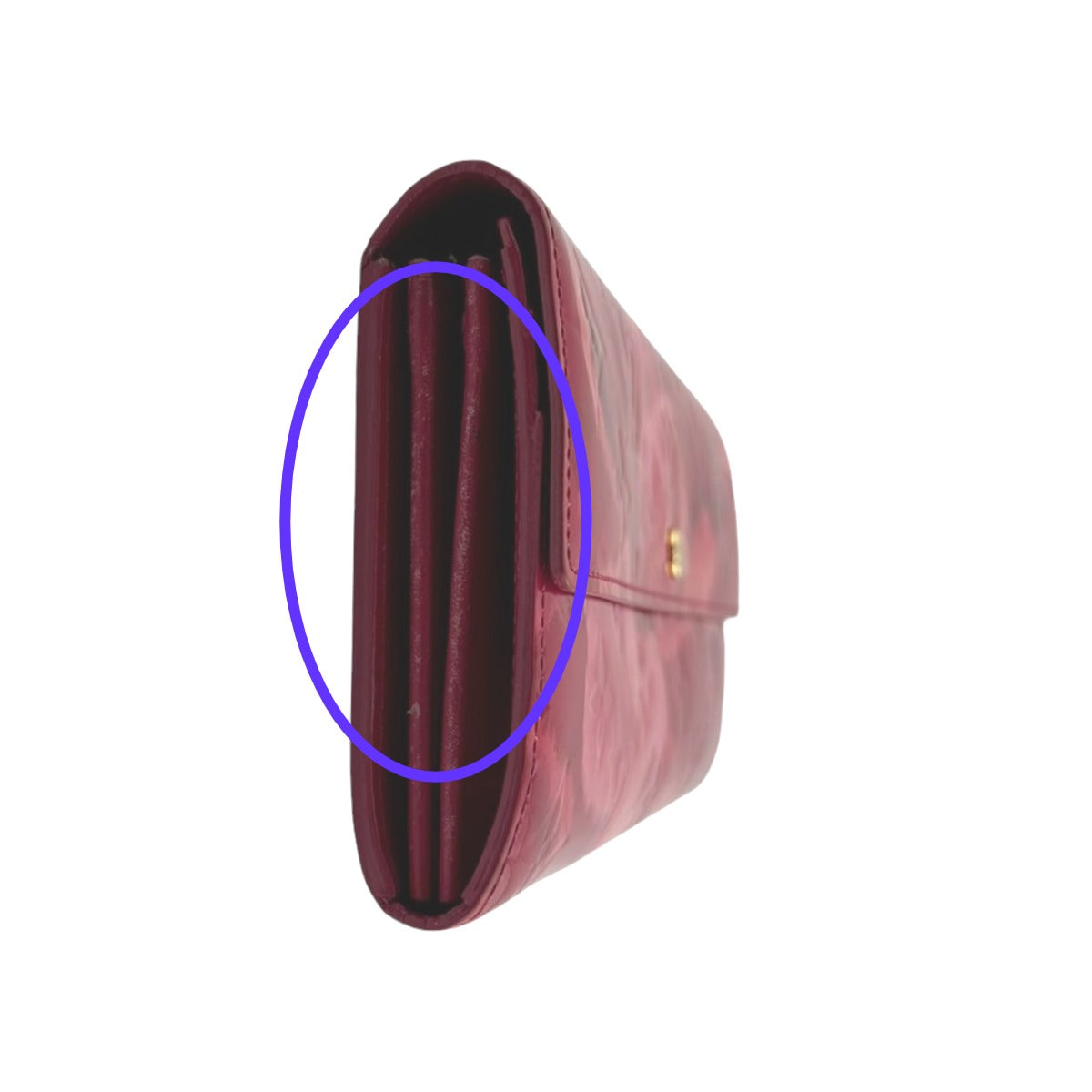 LOUIS VUITTON Long Wallet Purse M90022 enamel Rose Andian Pink Monogram Vernis Portefeuille Sara