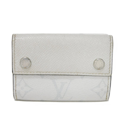 LOUIS VUITTON Tri-fold wallet M67621 Taiga leather x monogram canvas x smooth leather Antarctica Taiga Lama Monogram Discovery compact wallet