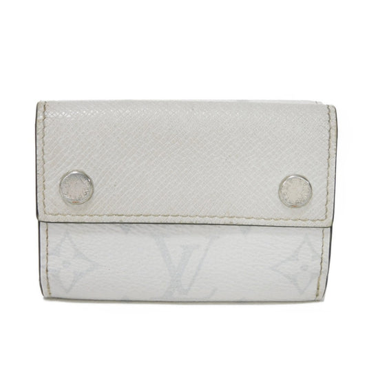 LOUIS VUITTON Tri-fold wallet M67621 Taiga leather x monogram canvas x smooth leather Antarctica Taiga Lama Monogram Discovery compact wallet