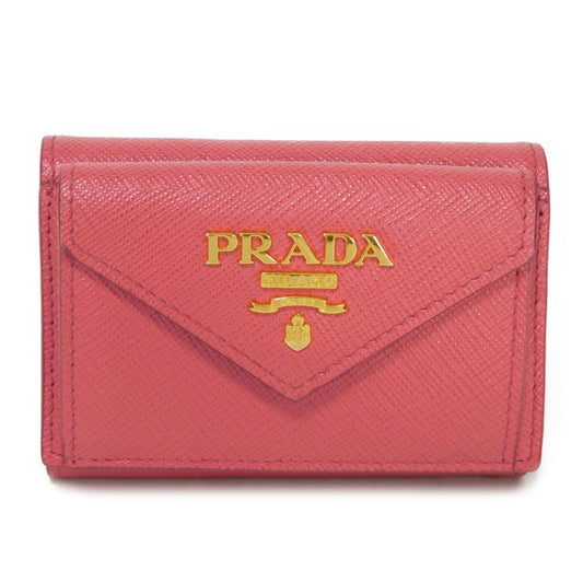 PRADA Tri-fold wallet 1MH021 QWA F0505 Safiano leather (stamped) Peonia logo metal Saffiano Mini Wallet