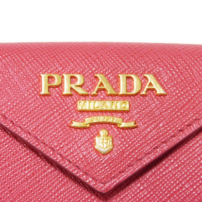 PRADA Tri-fold wallet 1MH021 QWA F0505 Safiano leather (stamped) Peonia logo metal Saffiano Mini Wallet