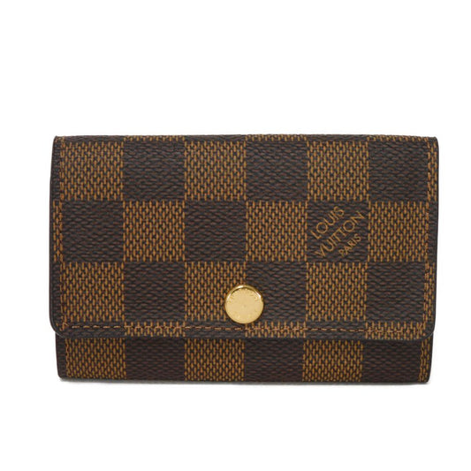 LOUIS VUITTON Key case Key holder  N62630 Damier canvas x grain leather (embossed) Ebene Damier Multicles 6