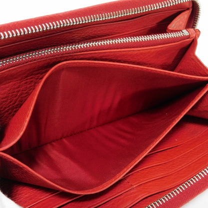 PRADA Long Wallet Purse 1ML506 2E8V F001 Calf leather Rosso logo metal Vitello Phoenix Zip Around Wallet