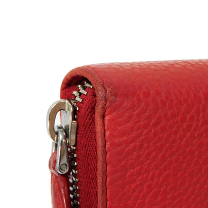 PRADA Long Wallet Purse 1ML506 2E8V F001 Calf leather Rosso logo metal Vitello Phoenix Zip Around Wallet