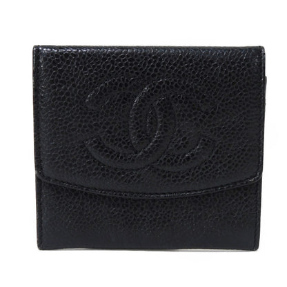 CHANEL Coin case Caviar skin black Big Coco Compact flap wallet