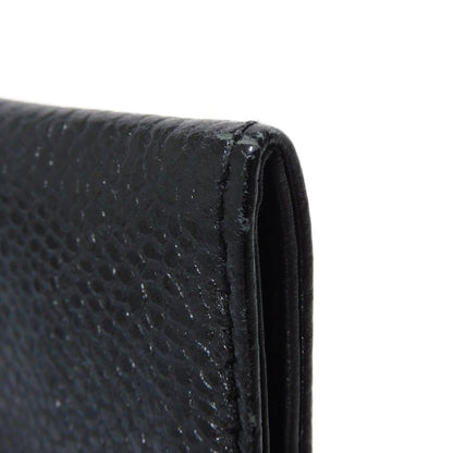 CHANEL Coin case Caviar skin black Big Coco Compact flap wallet