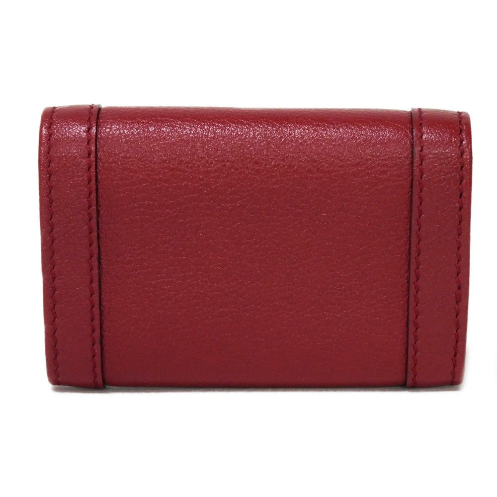 GUCCI Key case Key holder  658636 17Q0T 6638 Calf leather Rosso Ancora GG Marmont Diana Bamboo 6-ring keychain