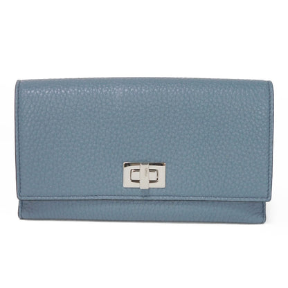 FENDI Long Wallet Purse 8M0437 A91B F09VN Calf leather (embossed) blue Celeria Peekaboo Continental Wallet
