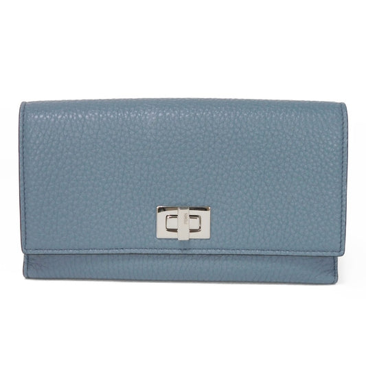 FENDI Long Wallet Purse 8M0437 A91B F09VN Calf leather (embossed) blue Celeria Peekaboo Continental Wallet