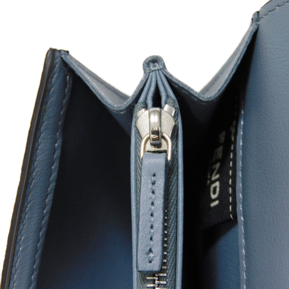 FENDI Long Wallet Purse 8M0437 A91B F09VN Calf leather (embossed) blue Celeria Peekaboo Continental Wallet