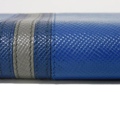 PRADA Long Wallet Purse 2ML317 Safiano leather (stamped) blue logo metal Saffiano striped round zip wallet