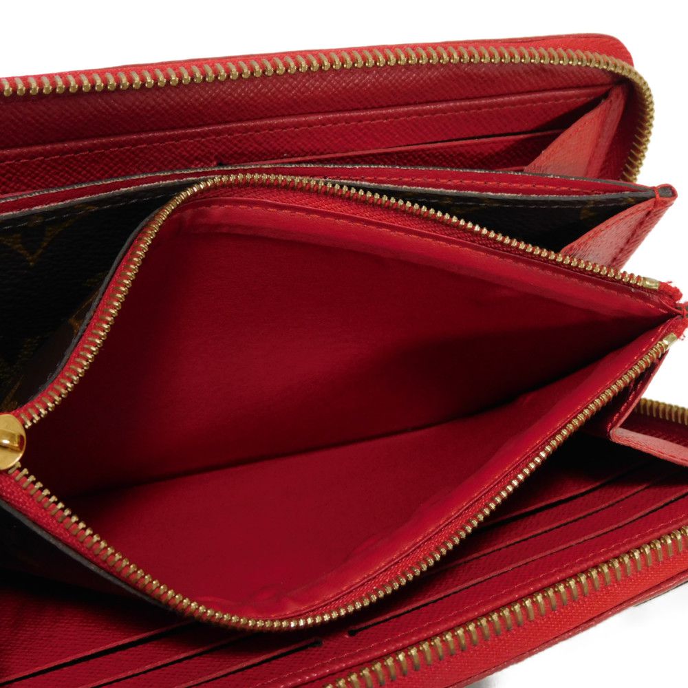 LOUIS VUITTON Long Wallet Purse M61854 Monogram canvas x Calfskin leather Slys Monogram Retiro Zippy wallet