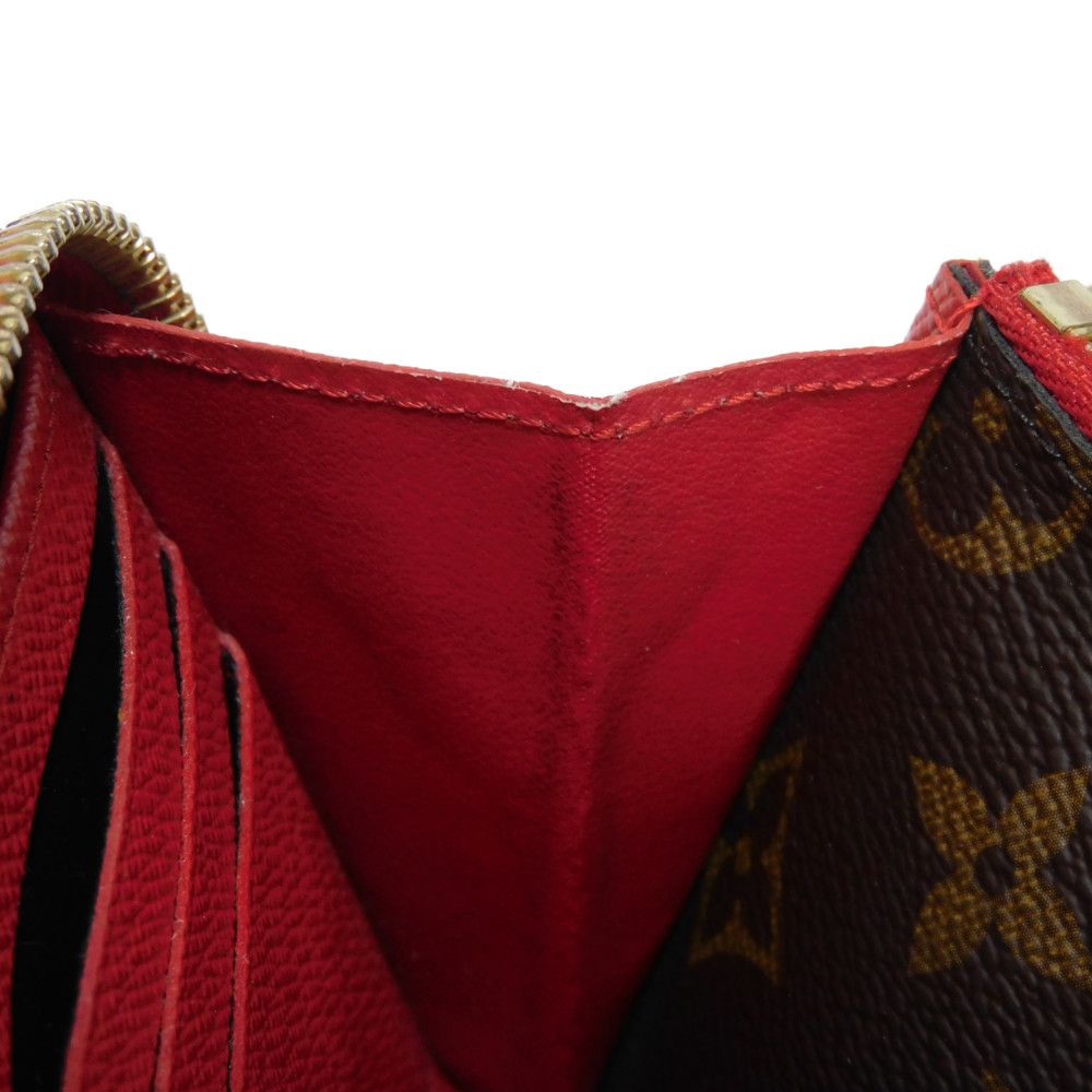 LOUIS VUITTON Long Wallet Purse M61854 Monogram canvas x Calfskin leather Slys Monogram Retiro Zippy wallet