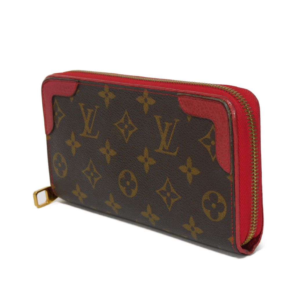 LOUIS VUITTON Long Wallet Purse M61854 Monogram canvas x Calfskin leather Slys Monogram Retiro Zippy wallet