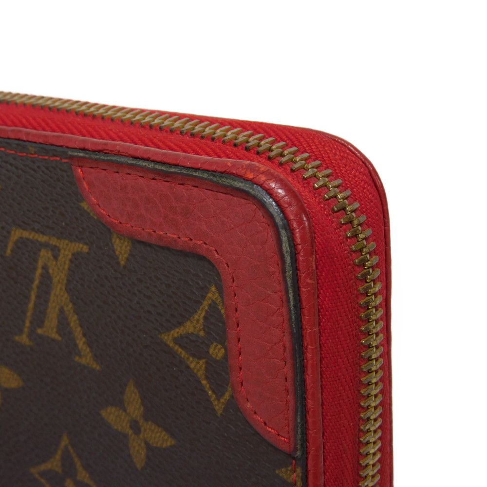 LOUIS VUITTON Long Wallet Purse M61854 Monogram canvas x Calfskin leather Slys Monogram Retiro Zippy wallet