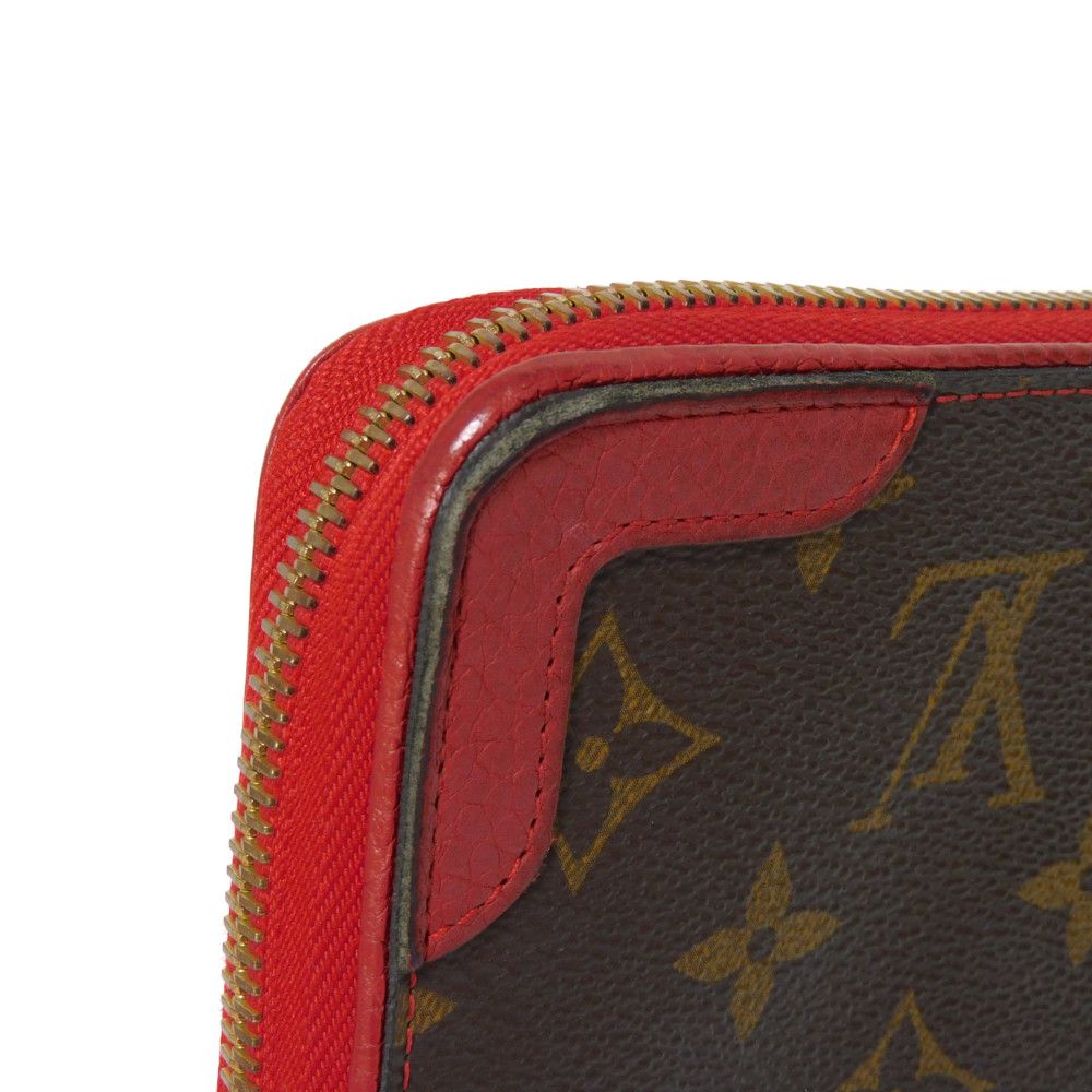 LOUIS VUITTON Long Wallet Purse M61854 Monogram canvas x Calfskin leather Slys Monogram Retiro Zippy wallet