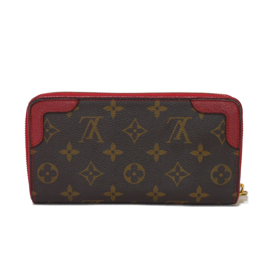 LOUIS VUITTON Long Wallet Purse M61854 Monogram canvas x Calfskin leather Slys Monogram Retiro Zippy wallet