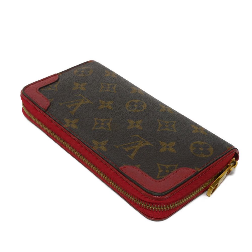 LOUIS VUITTON Long Wallet Purse M61854 Monogram canvas x Calfskin leather Slys Monogram Retiro Zippy wallet