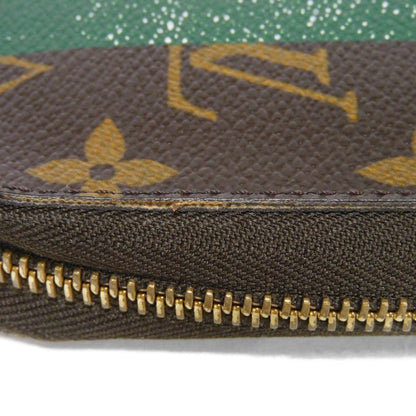 LOUIS VUITTON Long Wallet Purse M60035 Monogram canvas (bellboy print) x grain leather (embossed) Vert Monogram groom Zippy Organizer