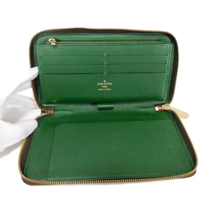 LOUIS VUITTON Long Wallet Purse M60035 Monogram canvas (bellboy print) x grain leather (embossed) Vert Monogram groom Zippy Organizer