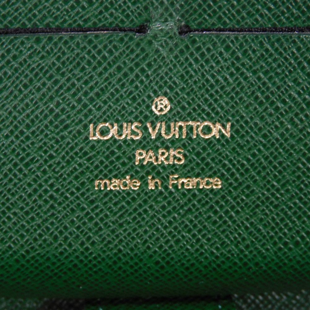 LOUIS VUITTON Long Wallet Purse M60035 Monogram canvas (bellboy print) x grain leather (embossed) Vert Monogram groom Zippy Organizer