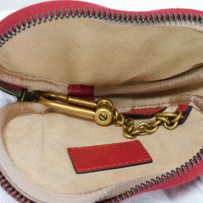 GUCCI Coin case 699517 DTDHT 6433 Calf leather Red GG Marmont Double G heart-shaped coin purse