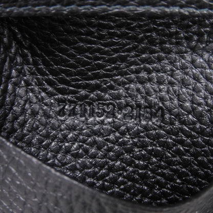 GUCCI Card Case 771152 AABXM 1000 Calf leather (embossed) black Logo metal logo flap card holder