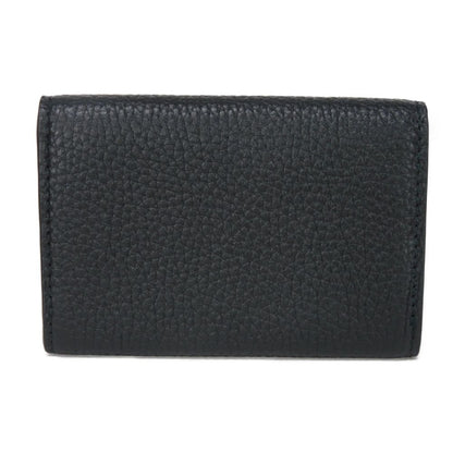 GUCCI Card Case 771152 AABXM 1000 Calf leather (embossed) black Logo metal logo flap card holder