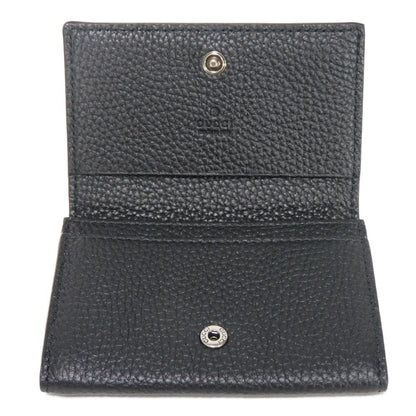 GUCCI Card Case 771152 AABXM 1000 Calf leather (embossed) black Logo metal logo flap card holder