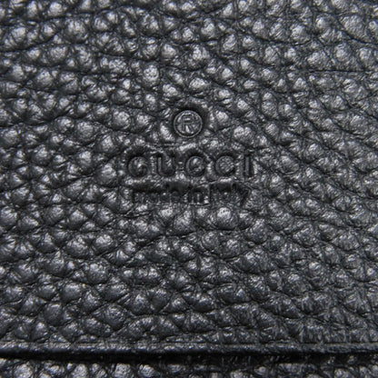 GUCCI Card Case 771152 AABXM 1000 Calf leather (embossed) black Logo metal logo flap card holder