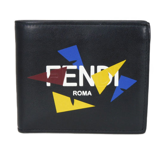 FENDI Bifold Wallet 7M0169 AC9I F0X93 leather black logo Bag Bugs Bifold Wallet